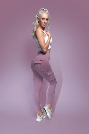 CARGO POCKET BOOTY SCRUNCH BUM TIGHTS – LILAC