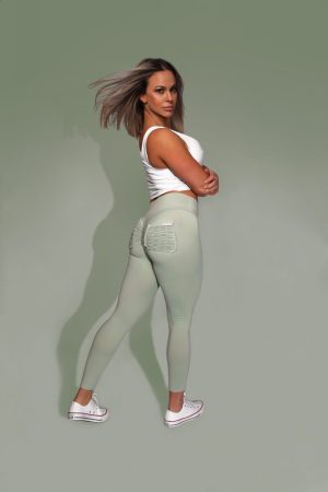 POCKET BOOTY SCRUNCH BUM TIGHTS – OLIVE