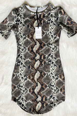 T-SHIRT CURVE DRESS - SNAKE PRINT