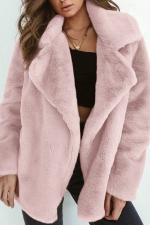 Faux Fur Jacket - Baby Pink