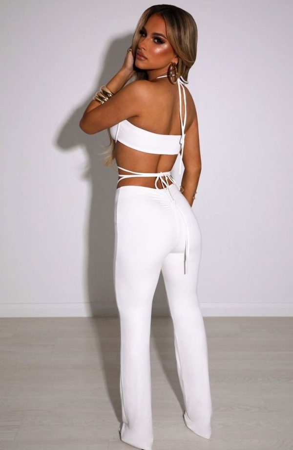 2 Piece Rough Trouser & Halter Wired Top - White - Image 7