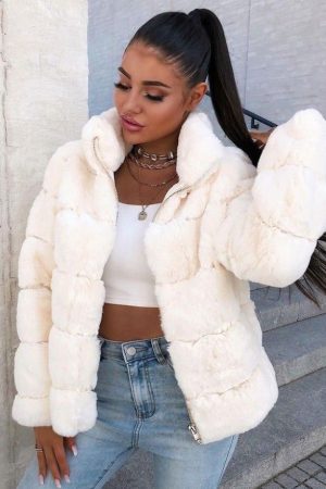 Faux Fur Jacket - White