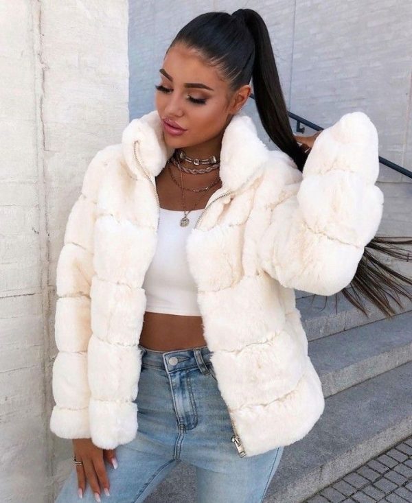 Faux Fur Jacket - White