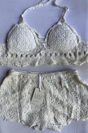 Crochet Top & Short Set - White
