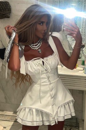 Corset Bow Dress - White