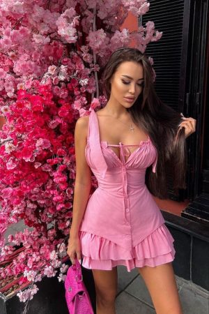 Corset Bow Dress - Pink