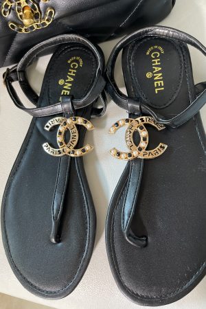 CHANEL SANDALS - BLACK