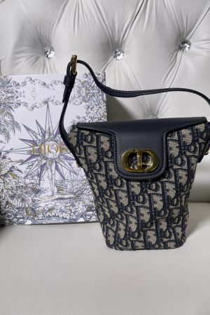 CHRISTIAN DIOR BUCKET BAG SMALL - NAVY