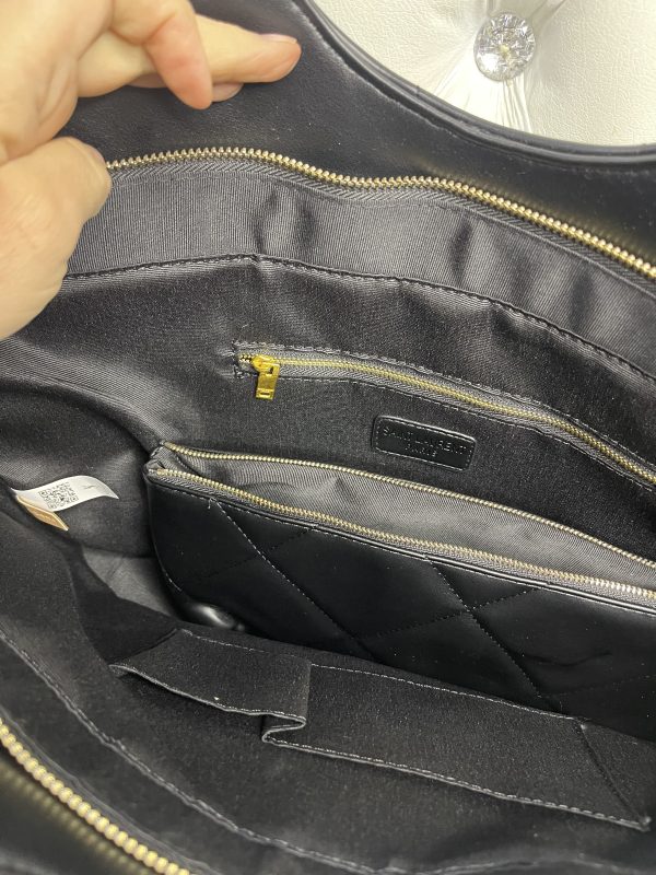 YSL Quilted Large Tote - Black - Image 4