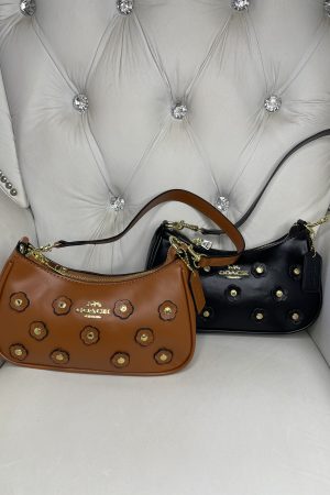 COACH FLOWER SLING - BROWN & BLACK